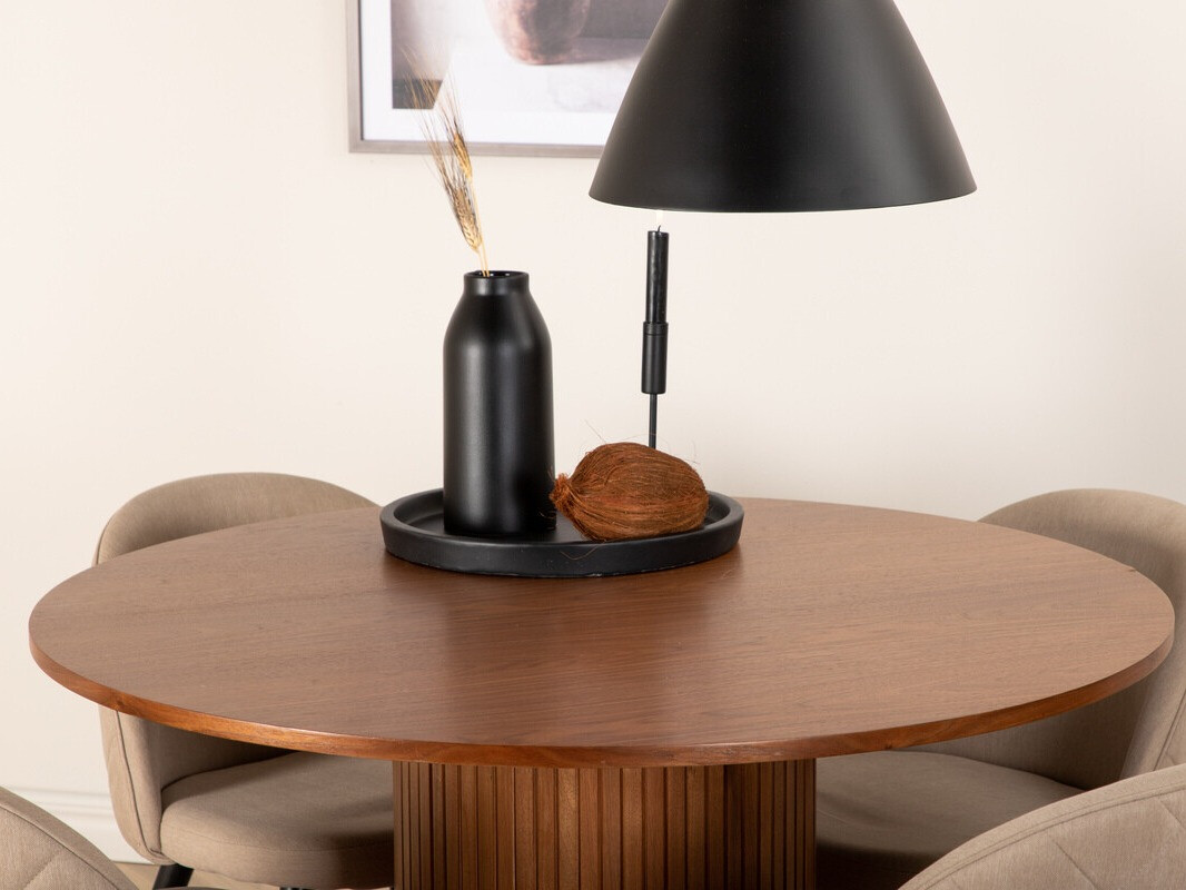 Salle à manger complète Dallas 3071 (Beige + Noir)