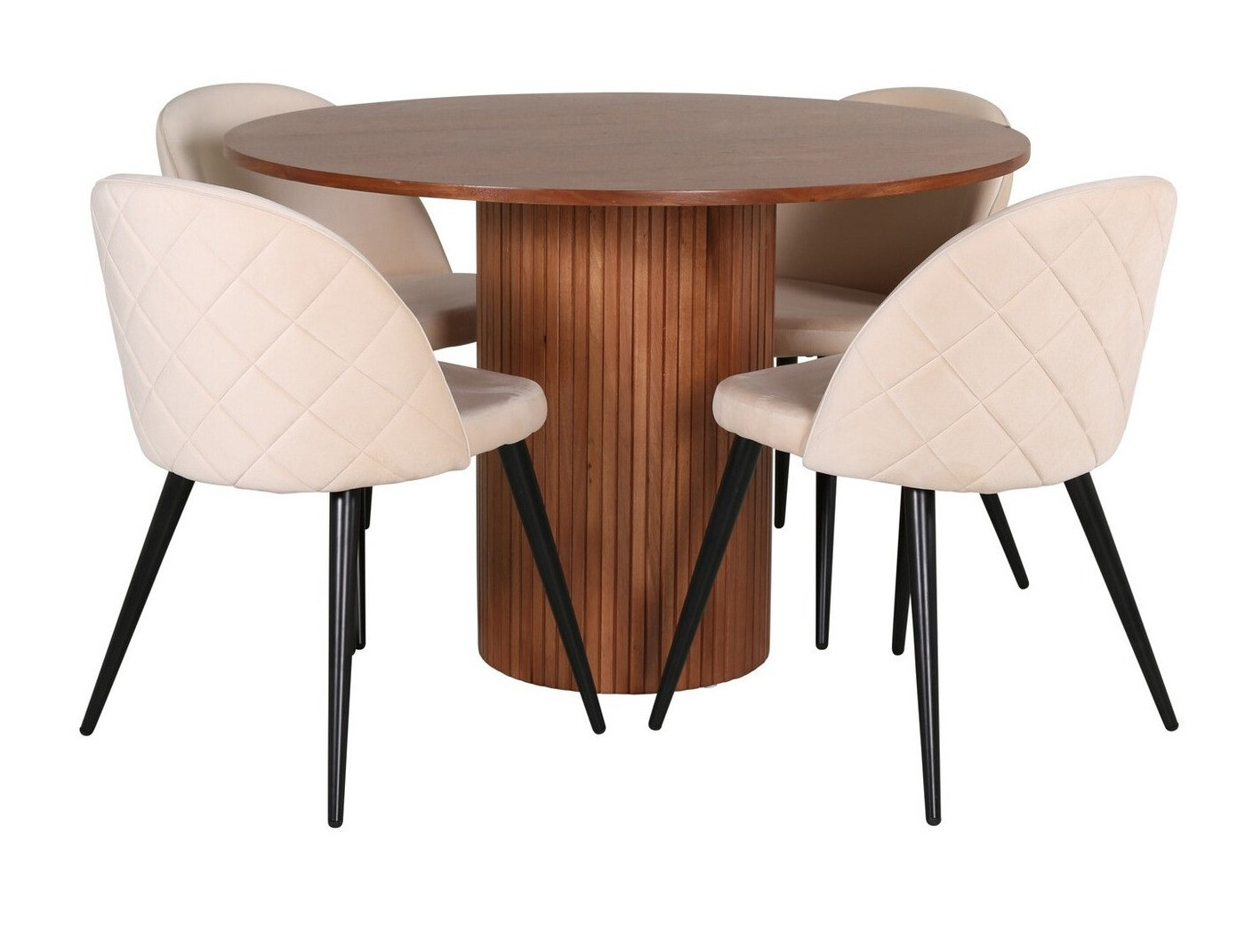 Salle à manger complète Dallas 3071 (Crème + Noir)