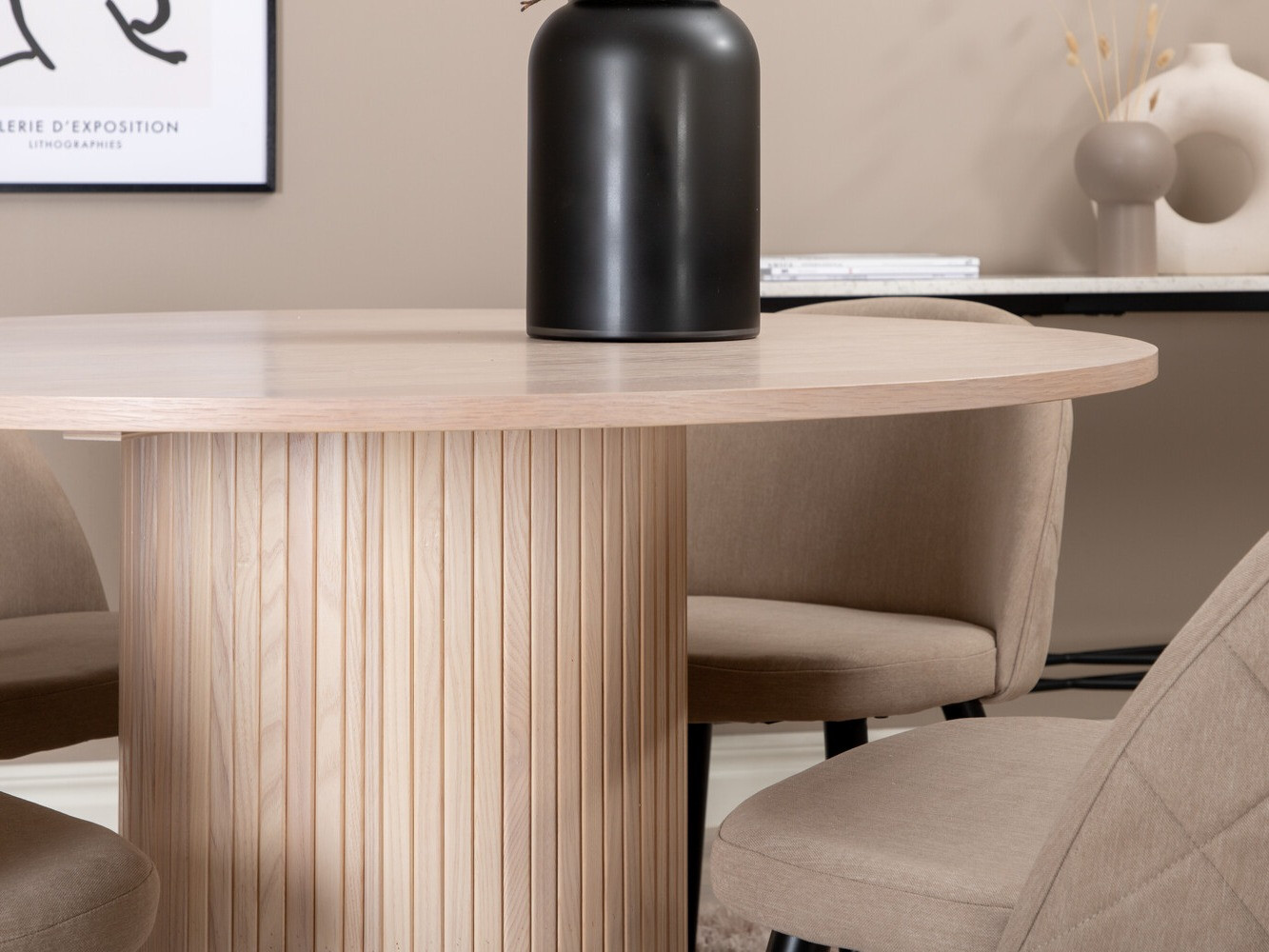 Salle à manger complète Dallas 3072 (Beige + Noir)