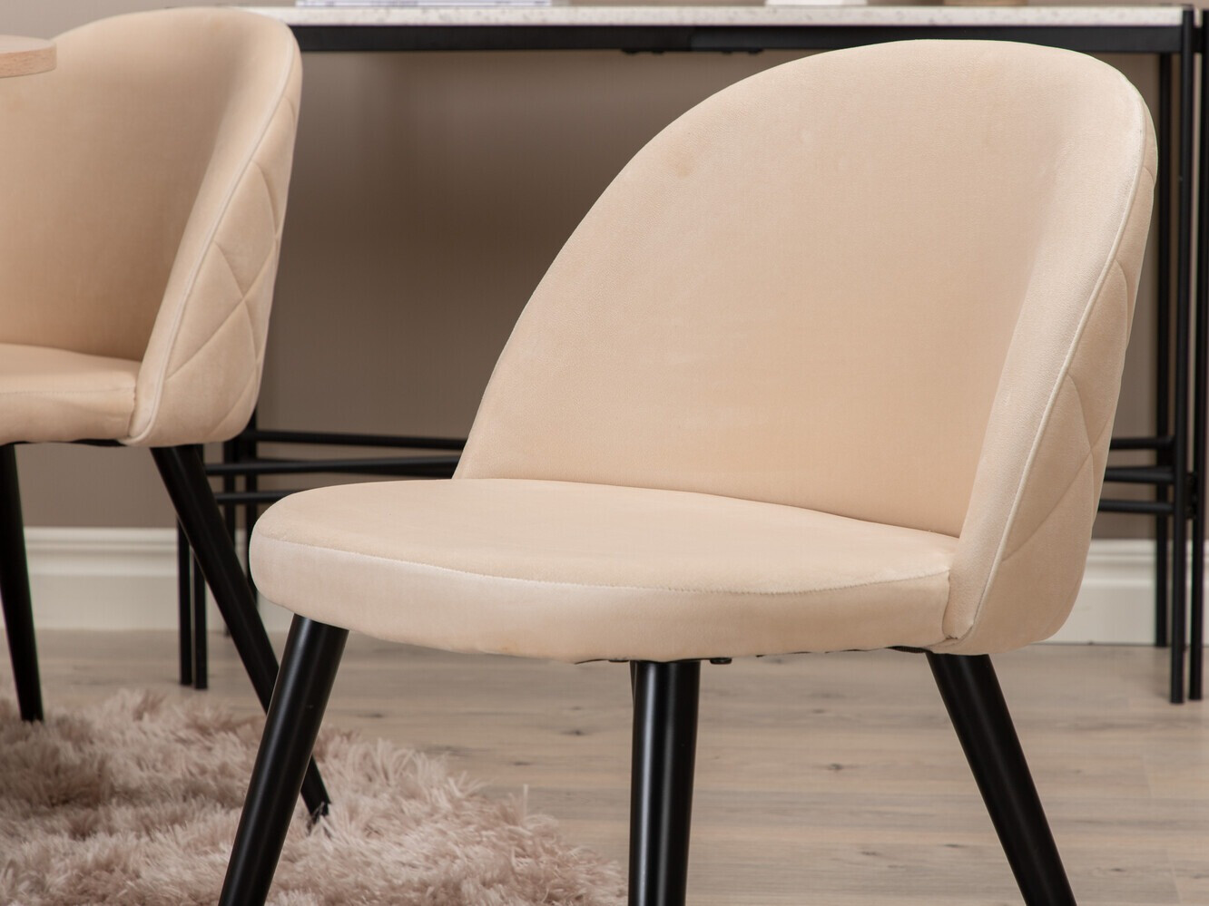 Salle à manger complète Dallas 3072 (Crème + Noir)