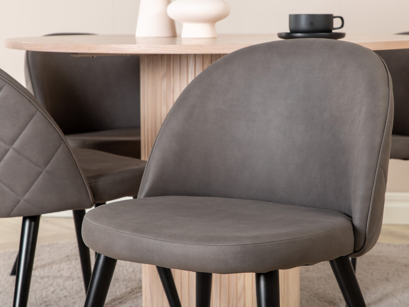 Salle à manger complète Dallas 3072 (Gris + Noir)
