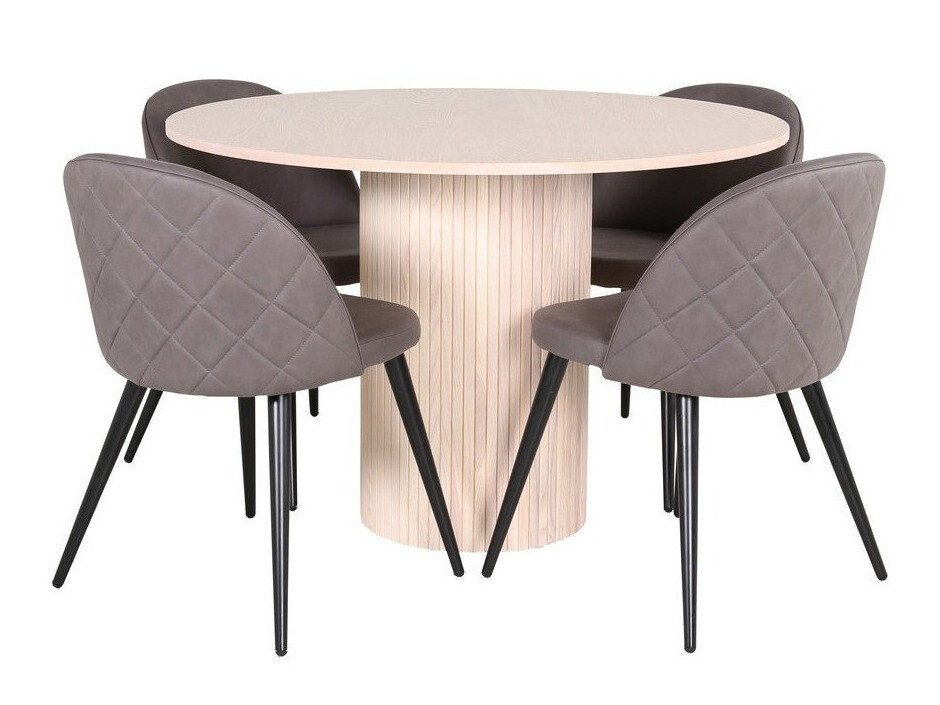 Salle à manger complète Dallas 3072 (Gris + Noir)