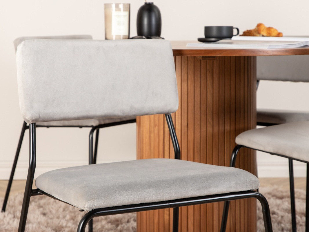 Salle à manger complète Dallas 3082 (Gris + Noir)