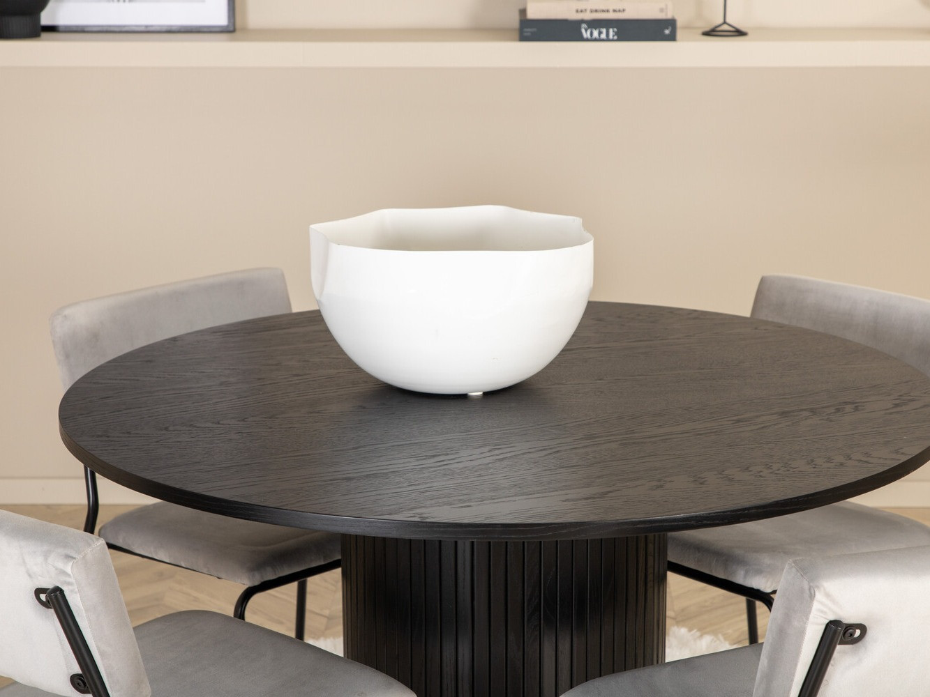 Salle à manger complète Dallas 3084 (Gris + Noir)