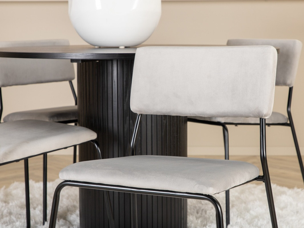 Salle à manger complète Dallas 3084 (Gris + Noir)