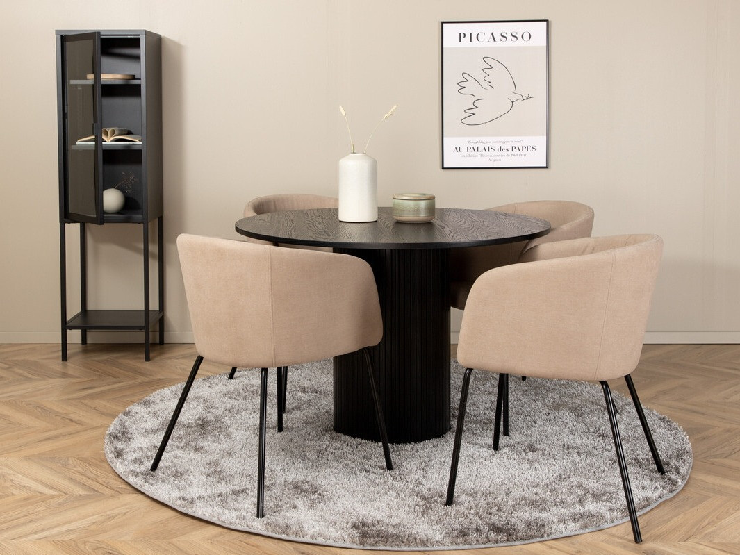 Salle à manger complète Dallas 3103 (Beige + Noir)