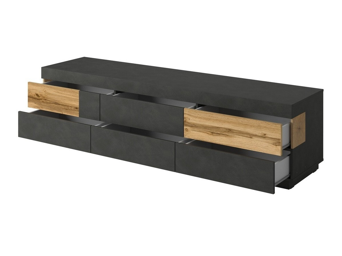 Meuble TV Livlore 102 (Matera gris + Chêne wotan)