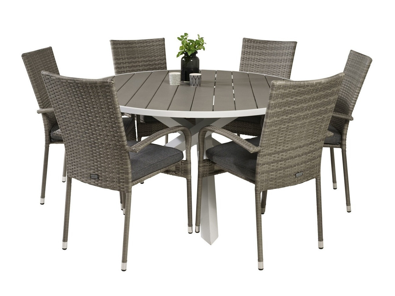 Ensemble table et chaises Dallas 2390 (Gris + Gris foncé)