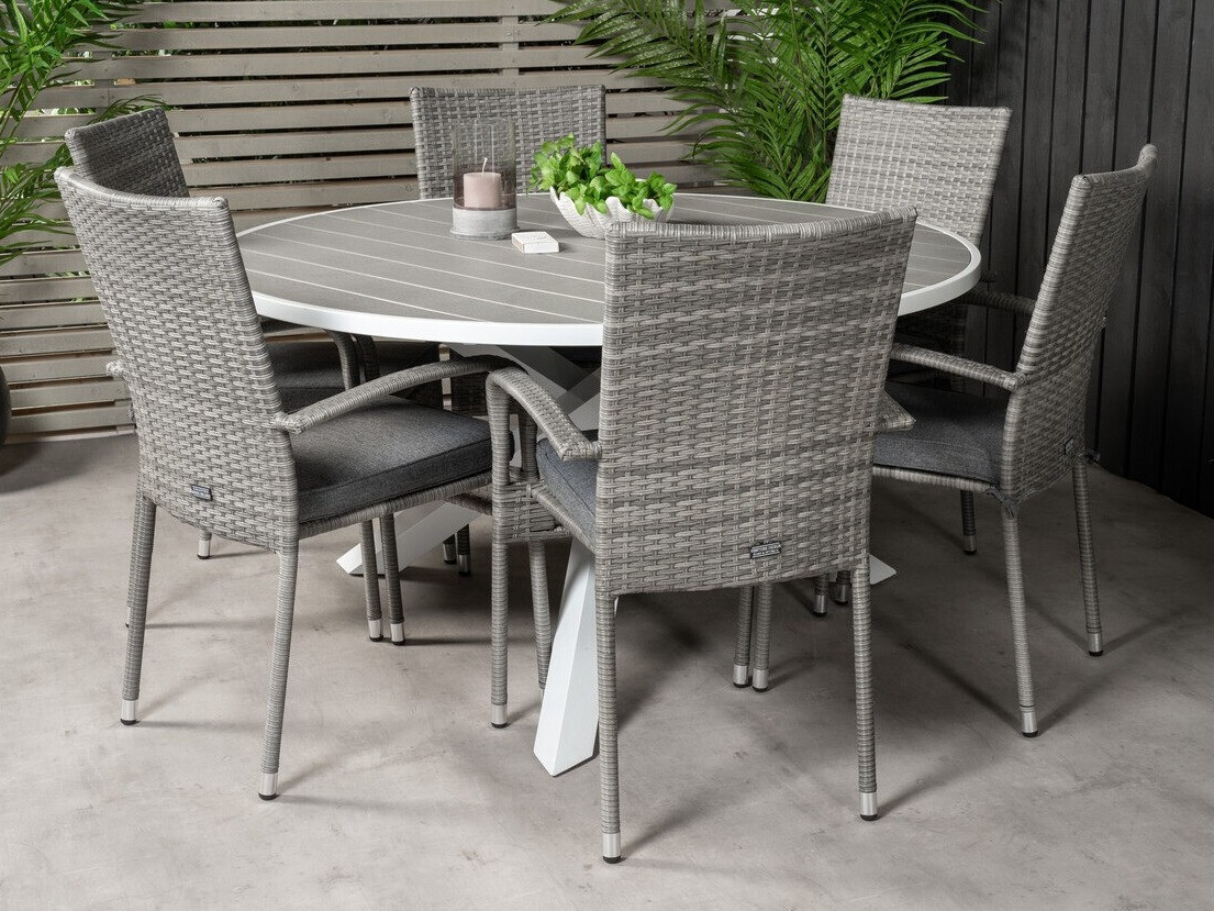 Ensemble table et chaises Dallas 2390 (Gris + Gris foncé)