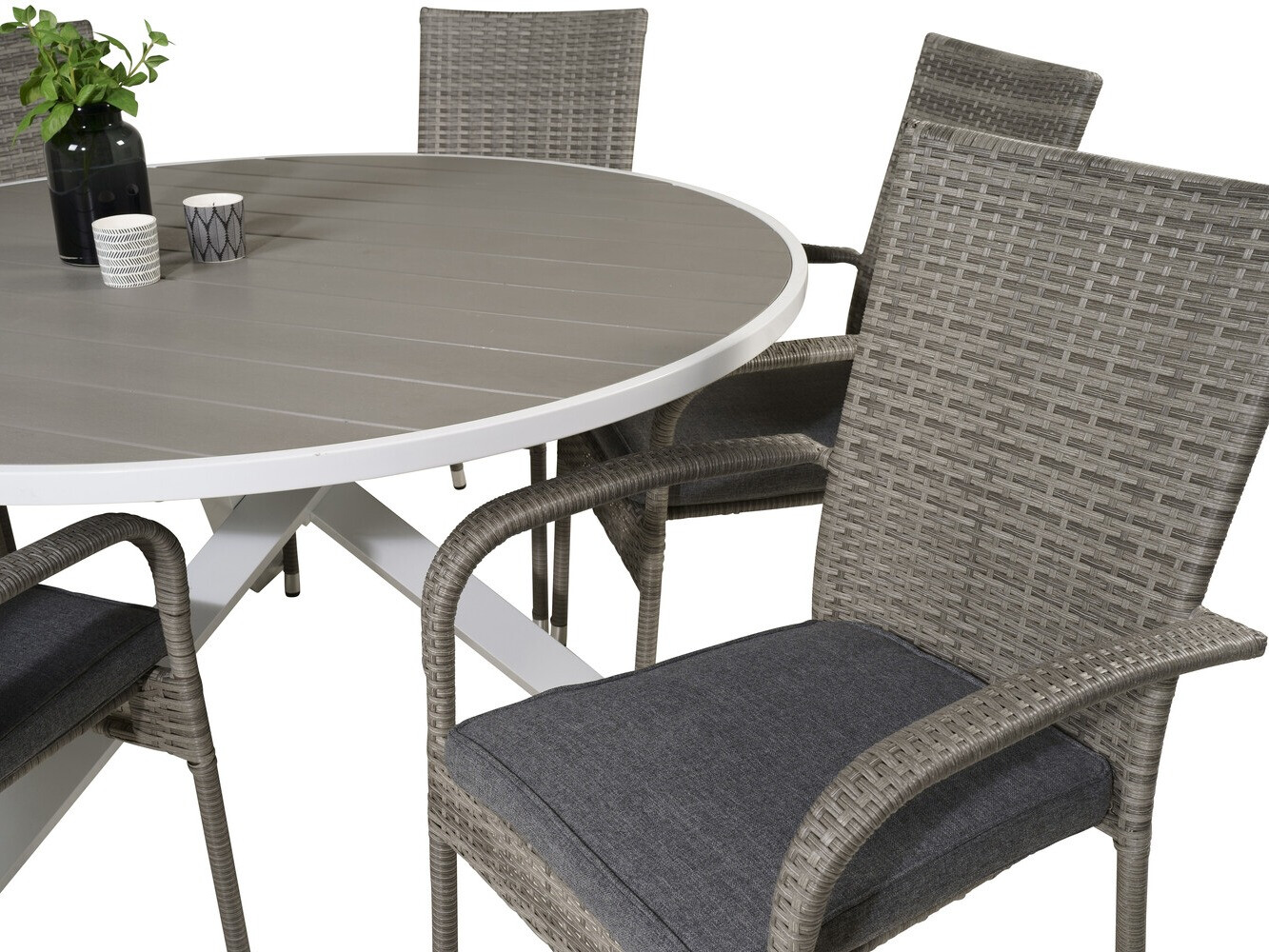 Ensemble table et chaises Dallas 2390 (Gris + Gris foncé)
