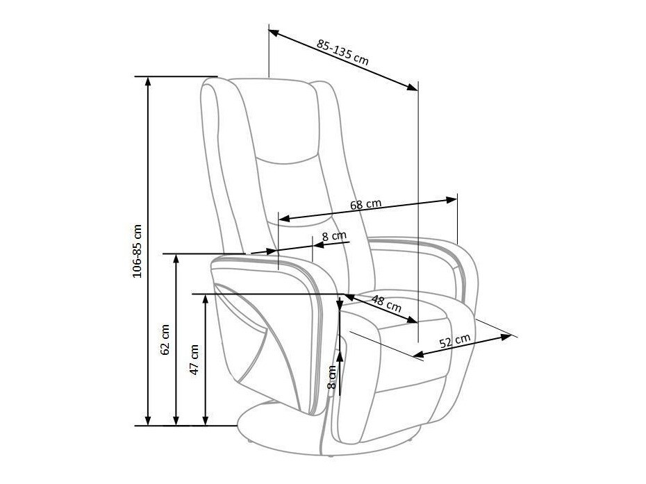 Fauteuil inclinable Houston 493 (Cappuccino)