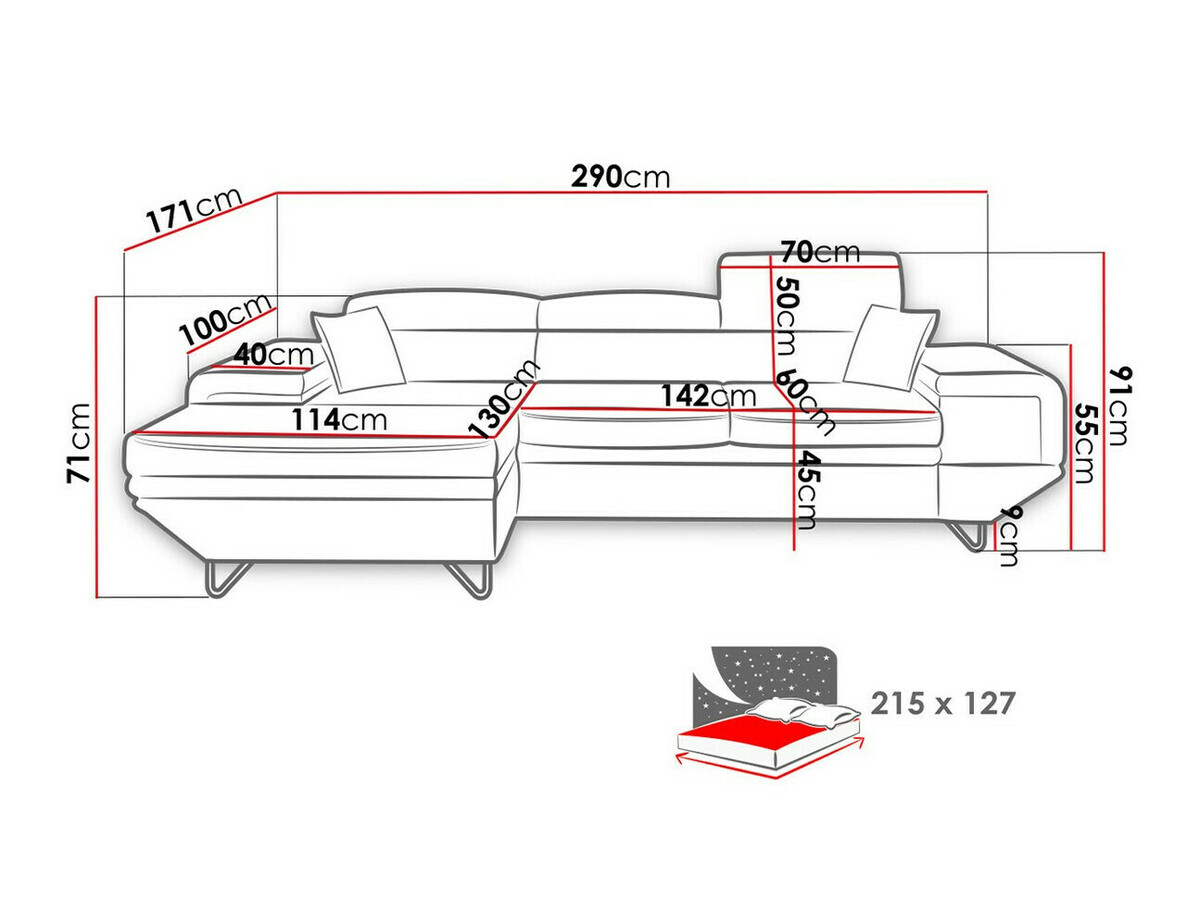 Canapé d'angle Comfivo 263 (Matana 01 + Matana 04)