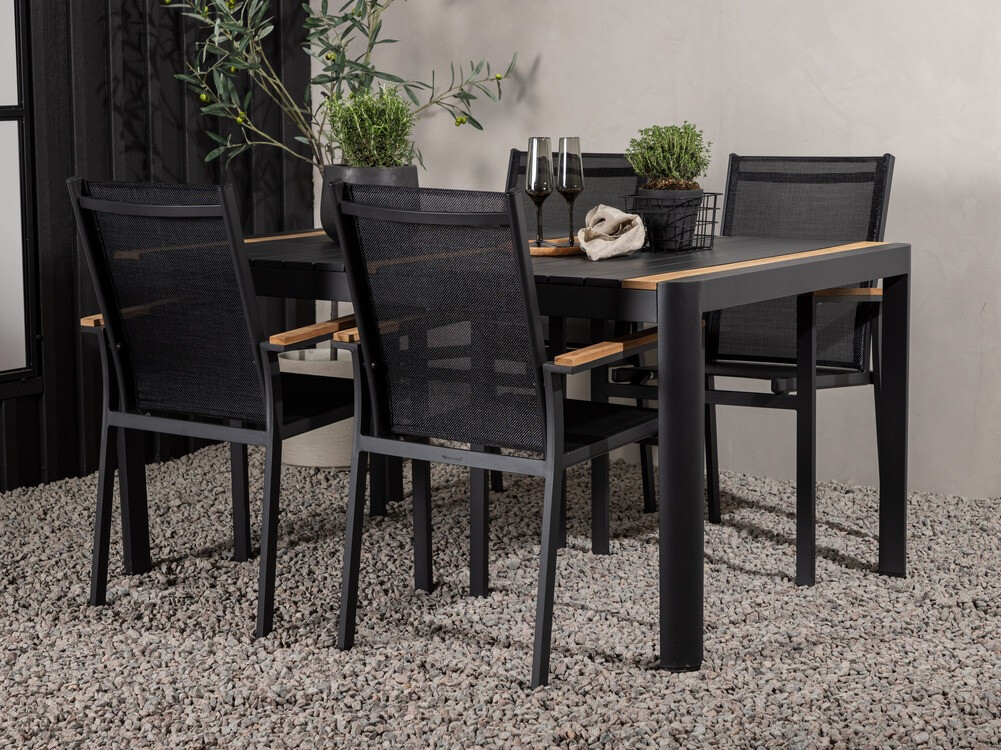 Table de jardin Dallas 2828 (Noir + Marron)