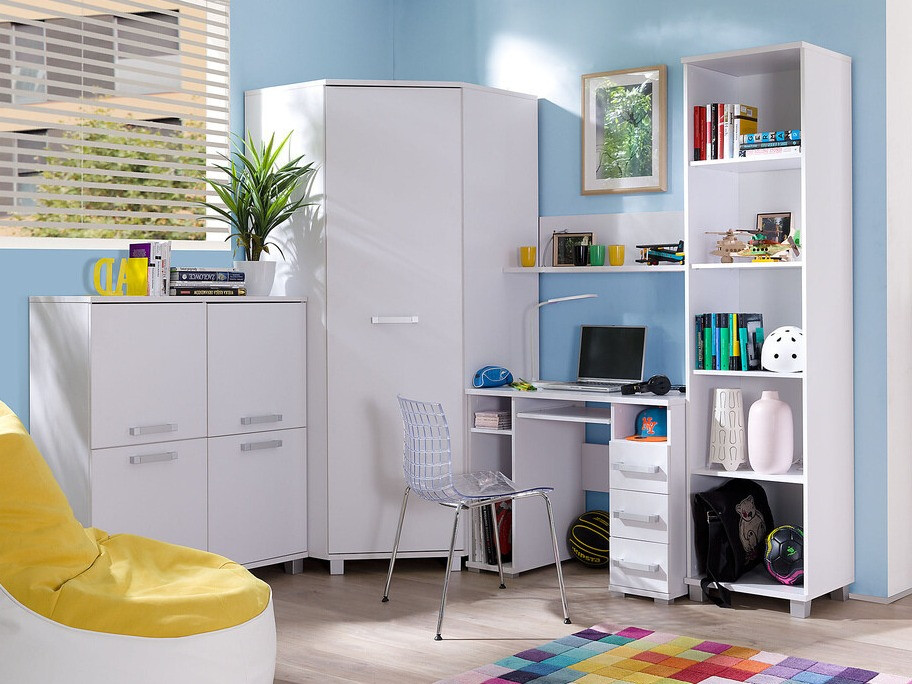 Armoire d'angle Murrieta 108 (Blanc)
