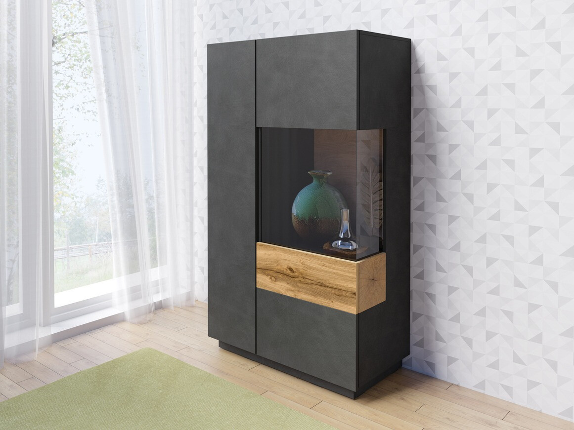 Buffet Livlore 104 (Matera gris + Chêne wotan)