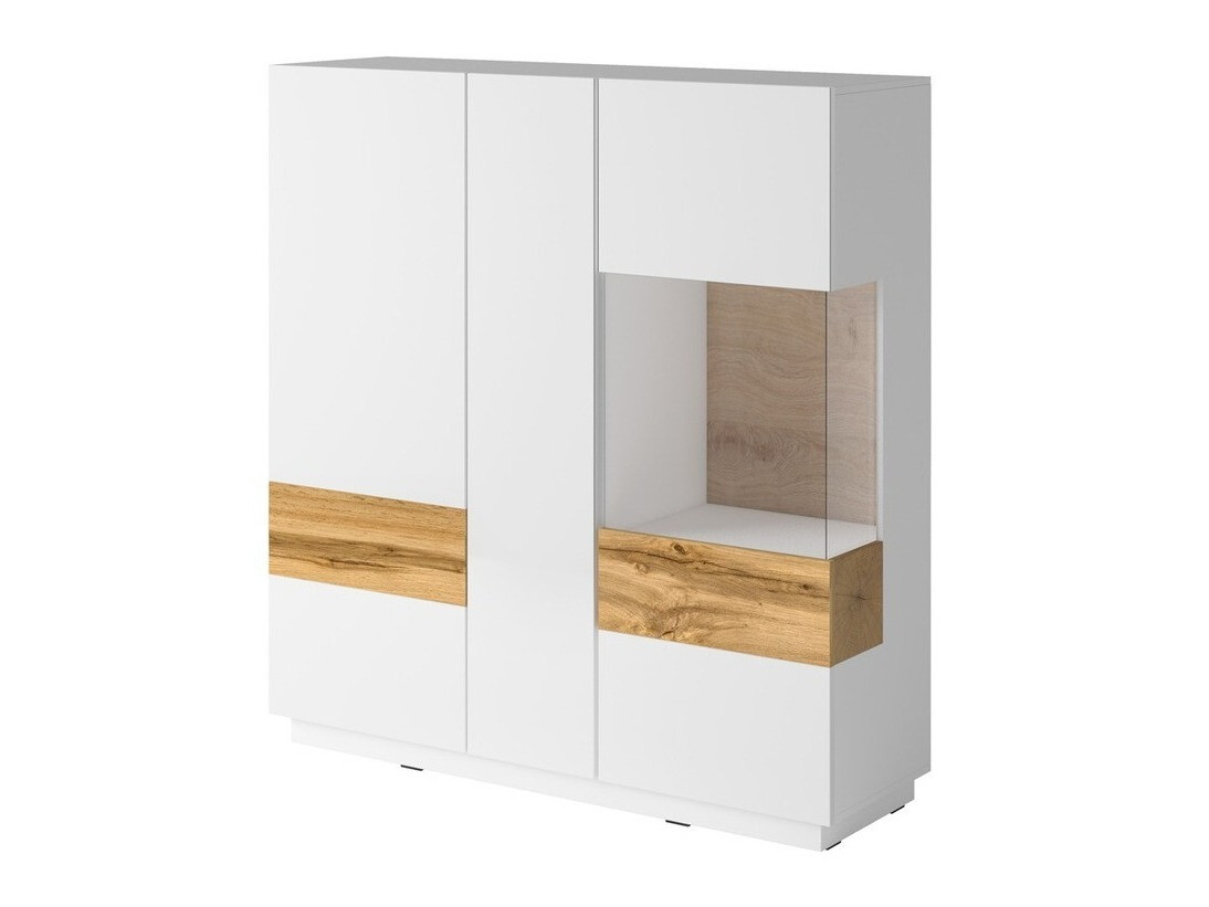Ensemble de salon Livlore 110 (Blanc + Blanc brillant + Chêne wotan)
