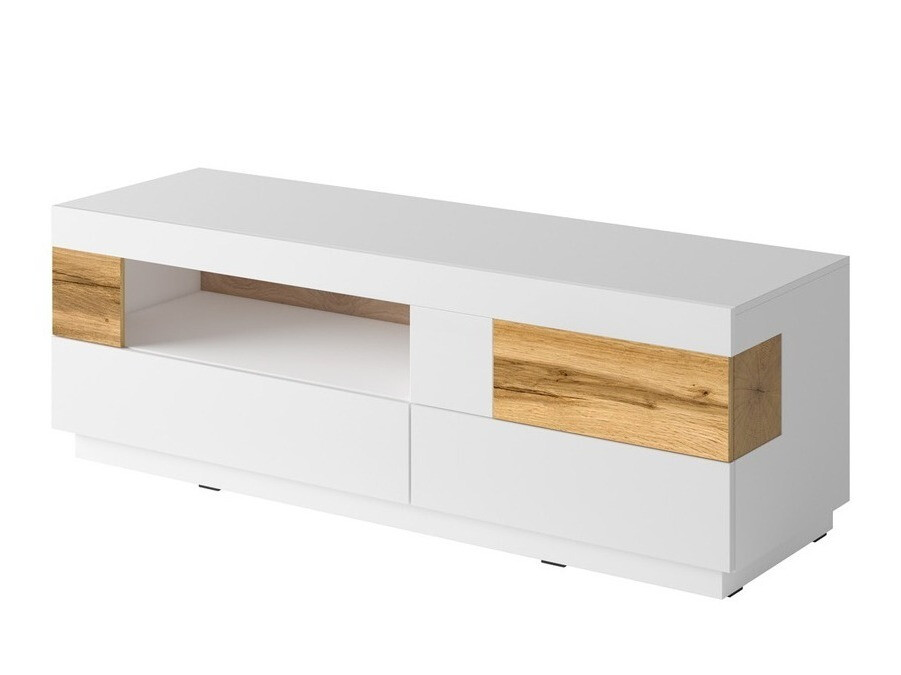 Ensemble de salon Livlore 110 (Blanc + Blanc brillant + Chêne wotan)