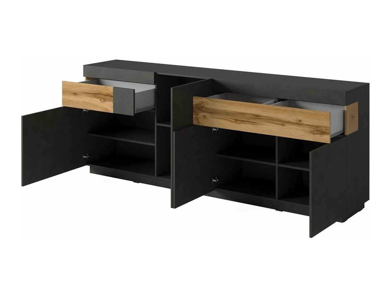 Commode Livlore 101 (Matera gris + Chêne wotan)