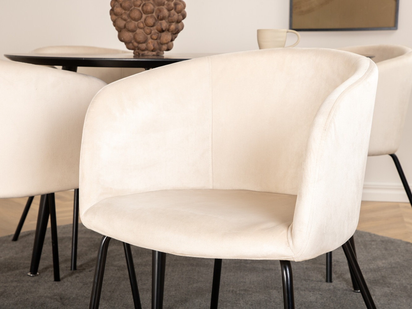 Salle à manger complète Dallas 2539 (Beige + Noir)