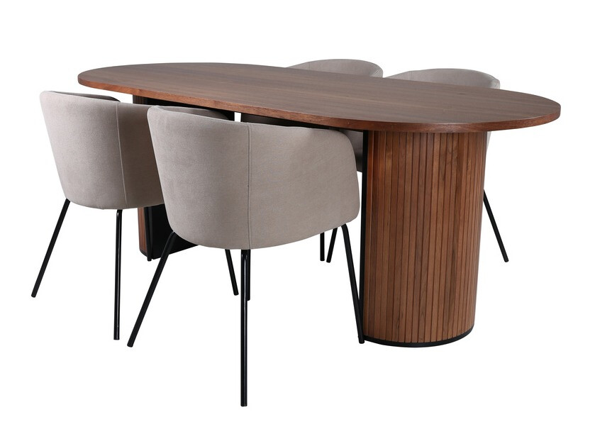 Salle à manger complète Dallas 2749 (Beige + Noir)