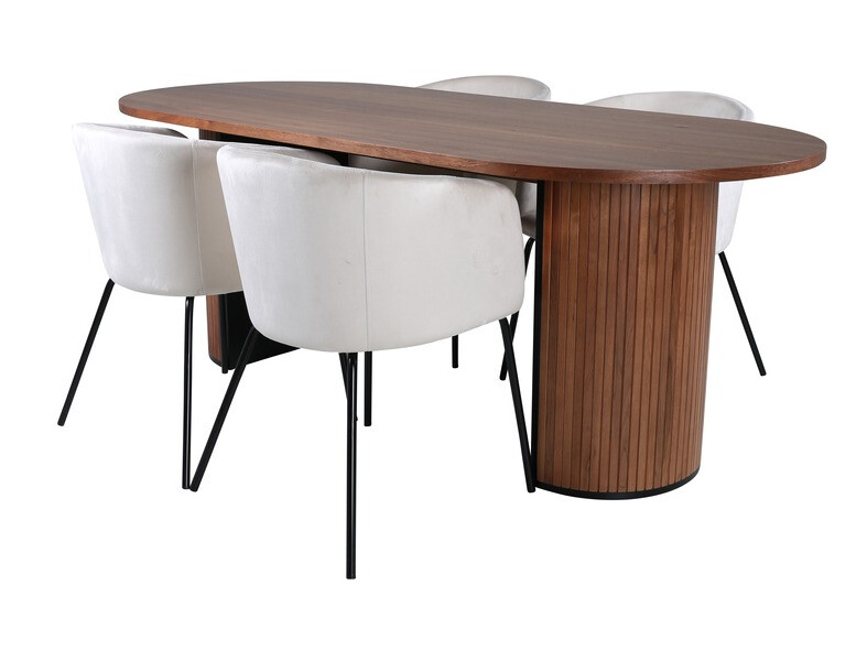 Salle à manger complète Dallas 2749 (Crème + Noir)