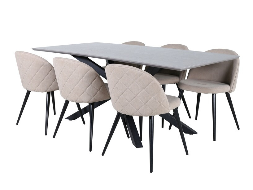 Salle à manger complète Dallas 3035 (Beige + Noir)