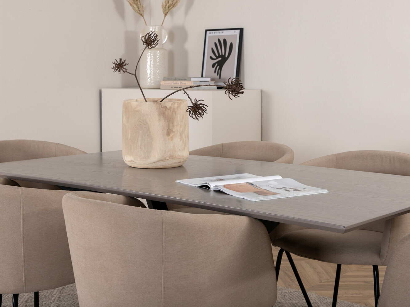 Salle à manger complète Dallas 3036 (Beige + Noir)