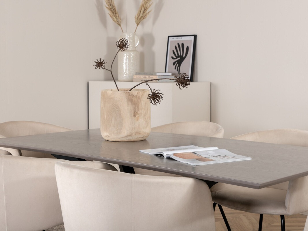 Salle à manger complète Dallas 3036 (Crème + Noir)