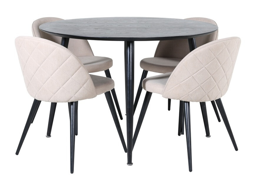 Salle à manger complète Dallas 2545 (Beige + Noir)