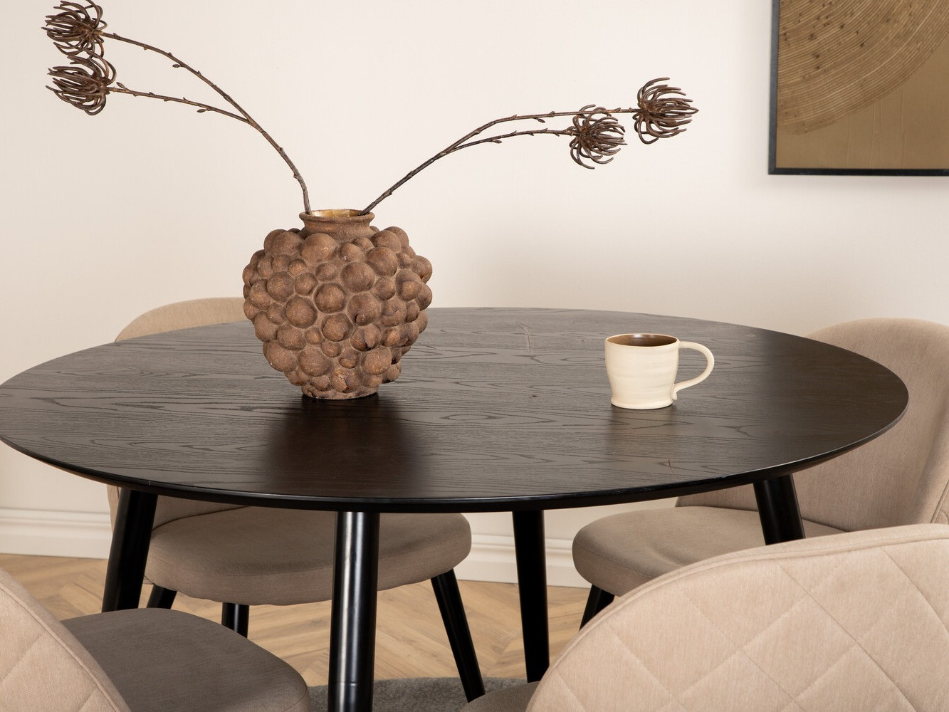 Salle à manger complète Dallas 2545 (Beige + Noir)