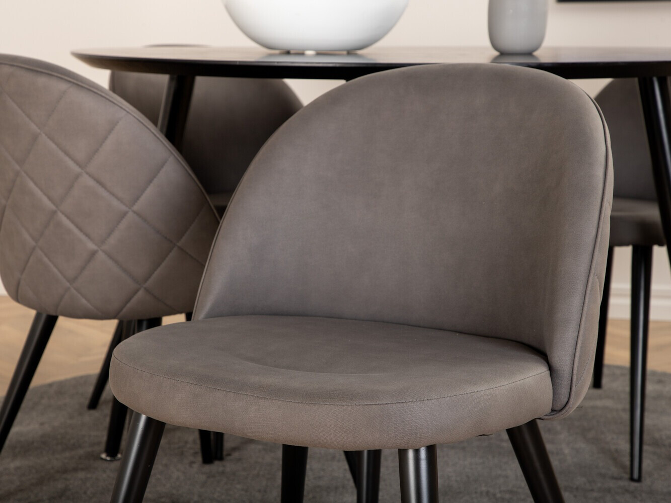Salle à manger complète Dallas 2545 (Gris + Noir)