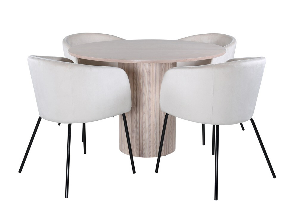 Salle à manger complète Dallas 2557 (Crème + Noir)