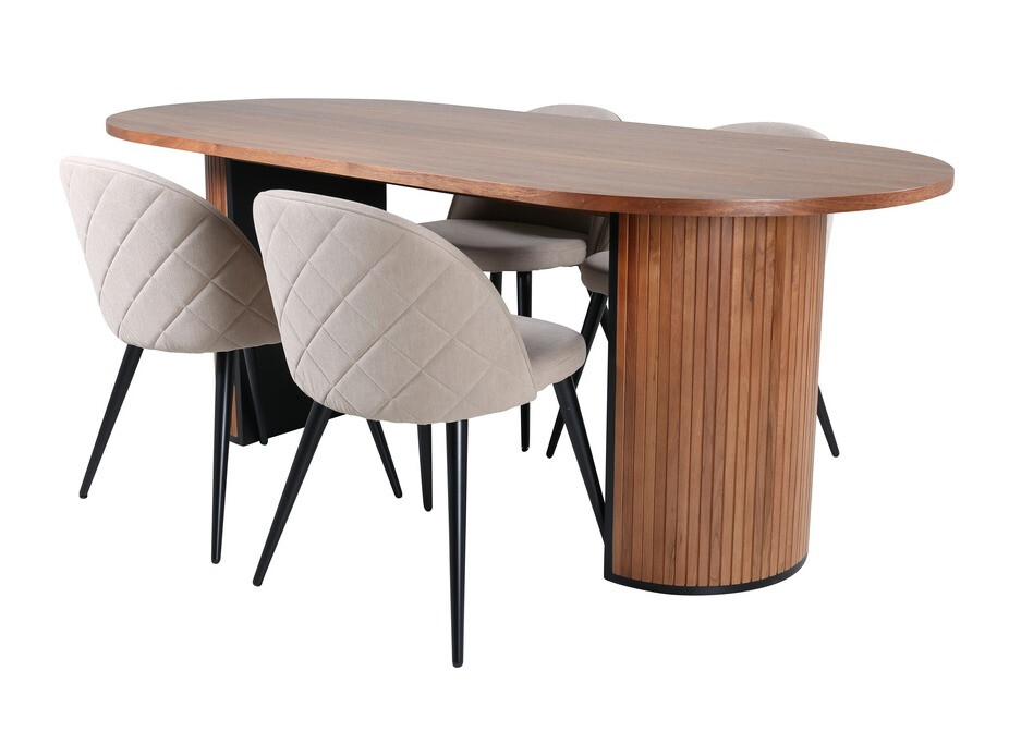 Salle à manger complète Dallas 2764 (Beige + Noir)