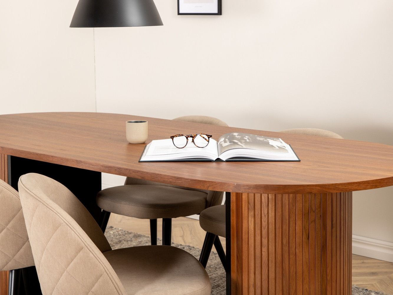 Salle à manger complète Dallas 2764 (Beige + Noir)