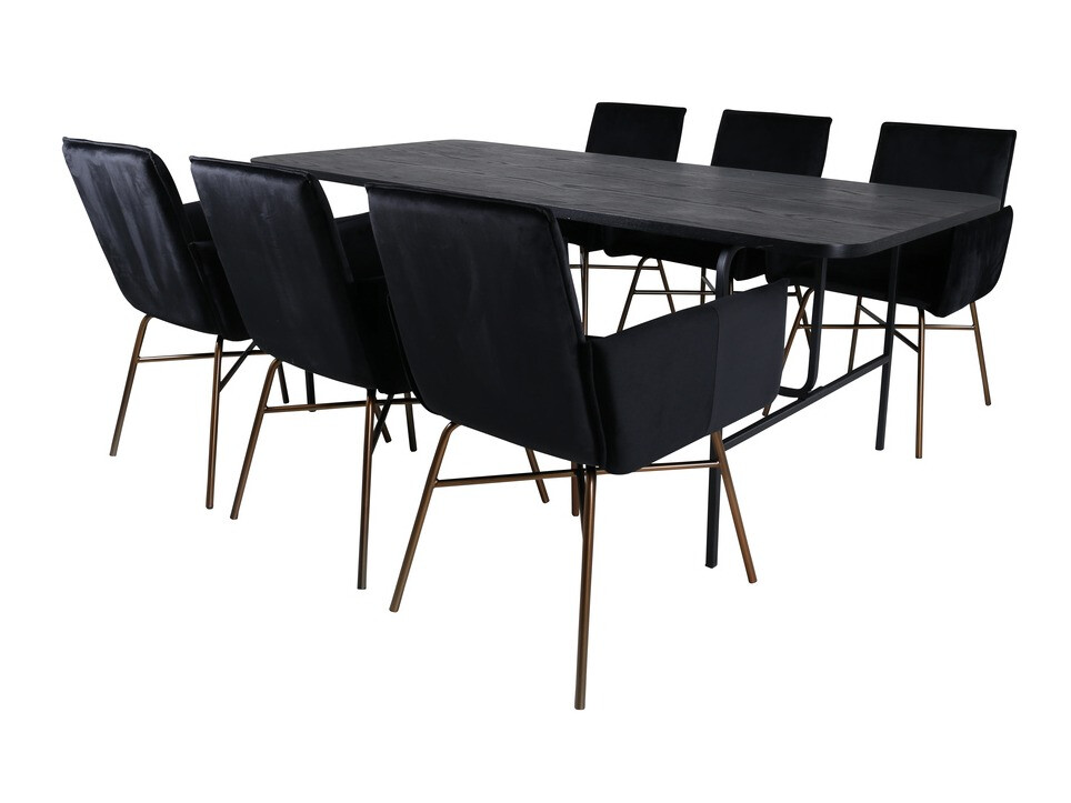Salle à manger complète Dallas 2788 (Noir)