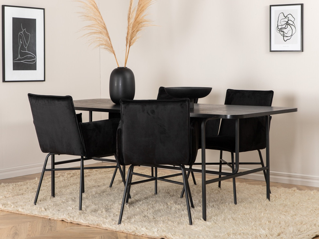 Salle à manger complète Dallas 2789 (Noir)