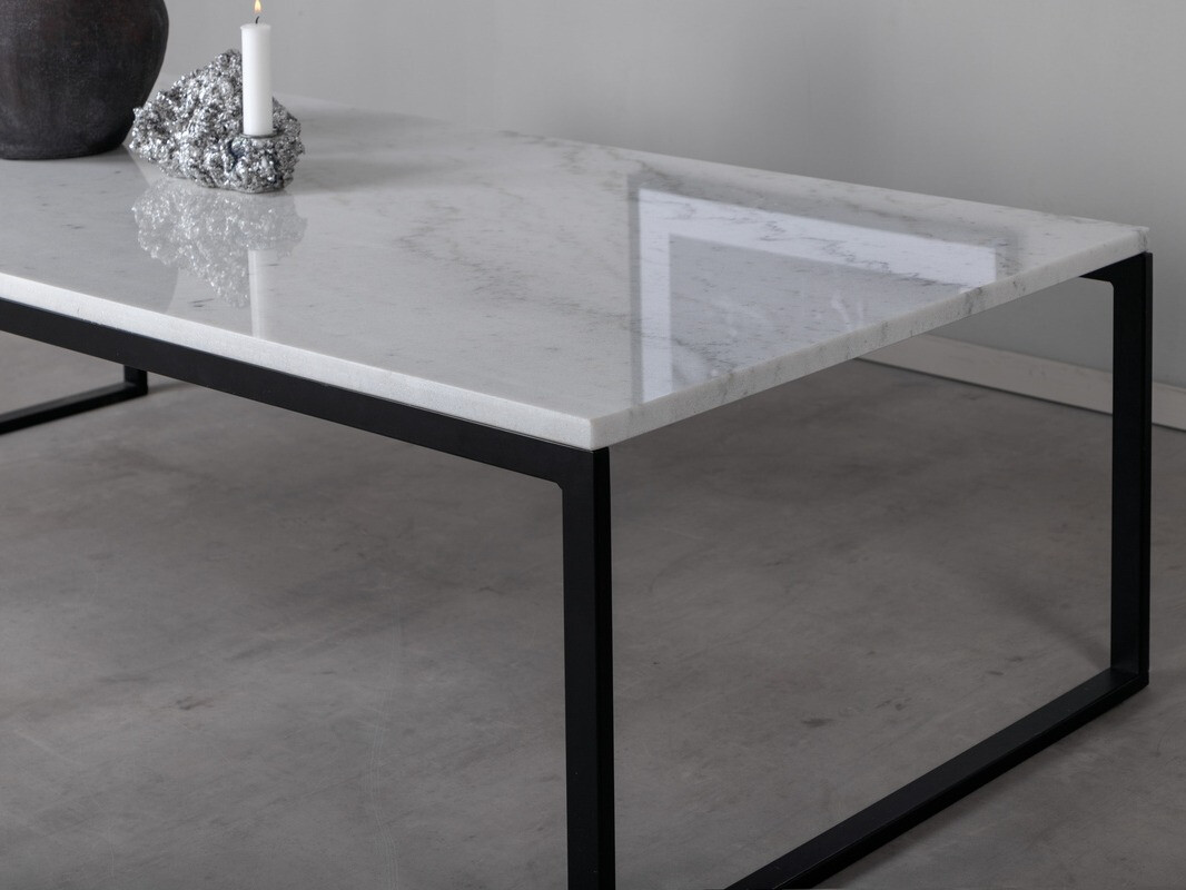 Table basse Dallas 179 (Marbre blanc + Noir)
