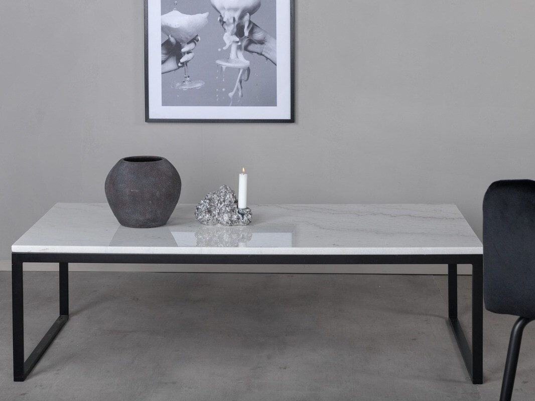 Table basse Dallas 179 (Marbre blanc + Noir)