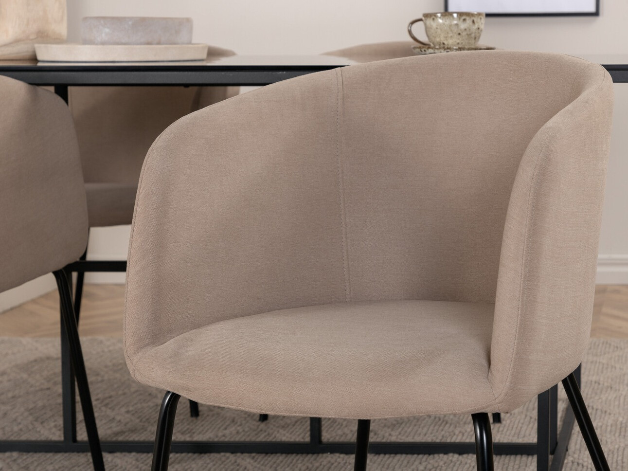 Salle à manger complète Dallas 3044 (Crème + Noir)