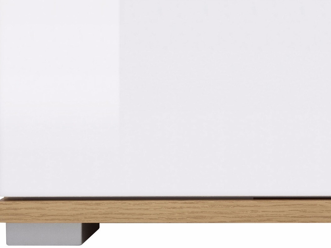 Armoire Tivetra 111 (Chêne wotan + Blanc brillant)