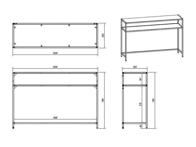 Console Norsica Sevferi 126 (Cendre noire + Noir)