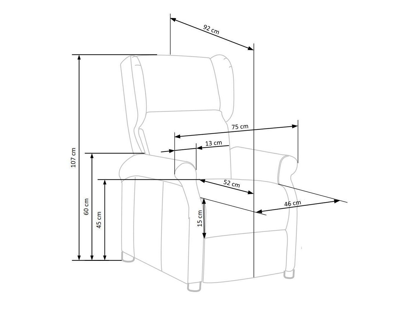 Fauteuil inclinable Houston 854 (Beige)