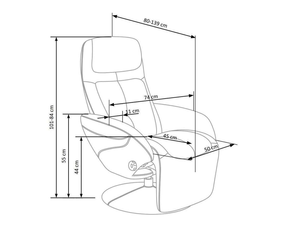 Fauteuil inclinable Houston 492 (Cappuccino)