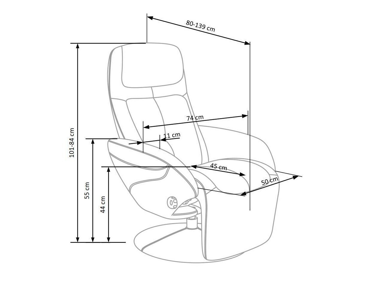 Fauteuil inclinable Houston 492 (Gris)