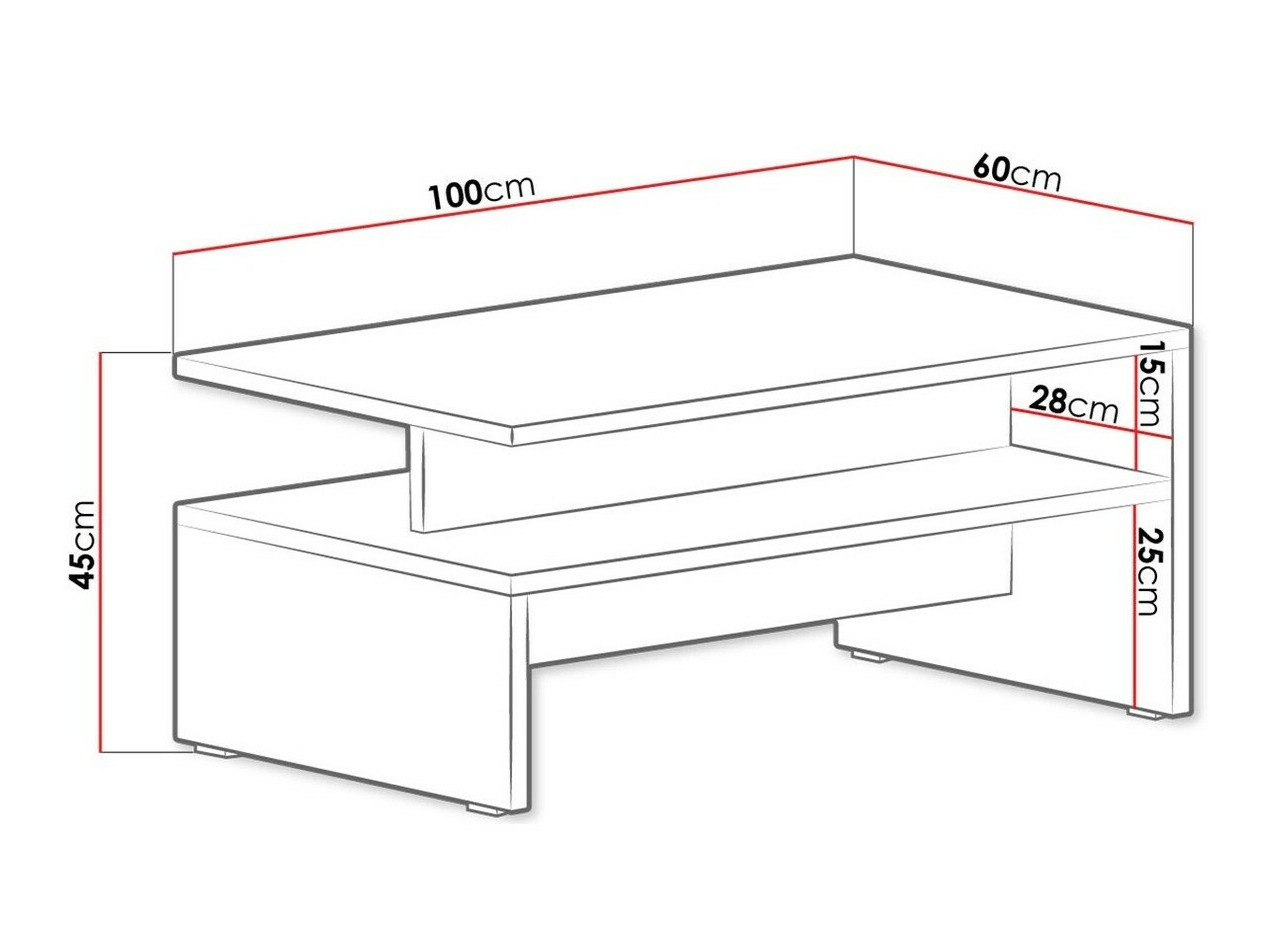 Table basse Serodeu 103 (Béton foncé + Noir)
