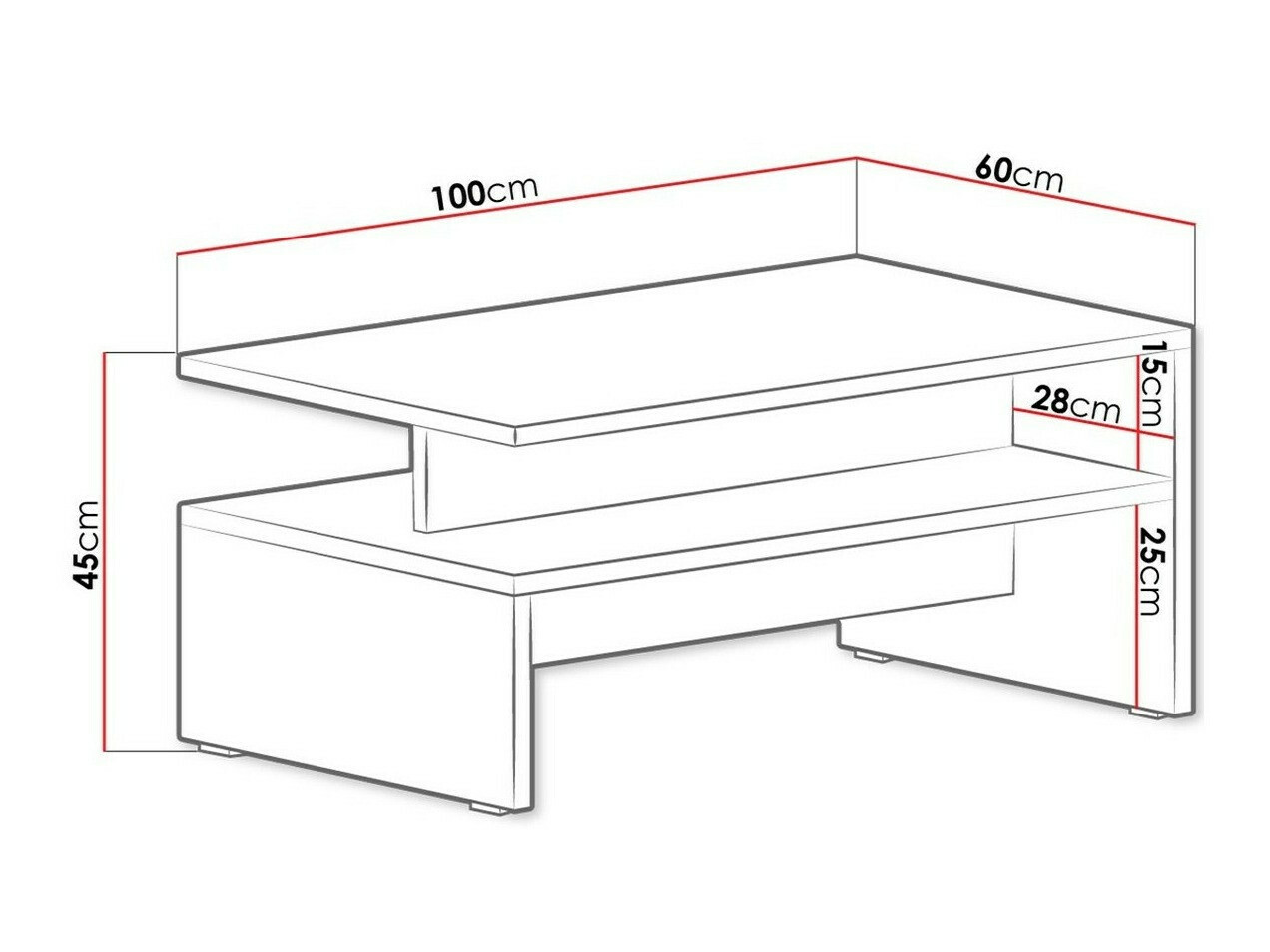 Table basse Serodeu 103 (Béton + Noir)