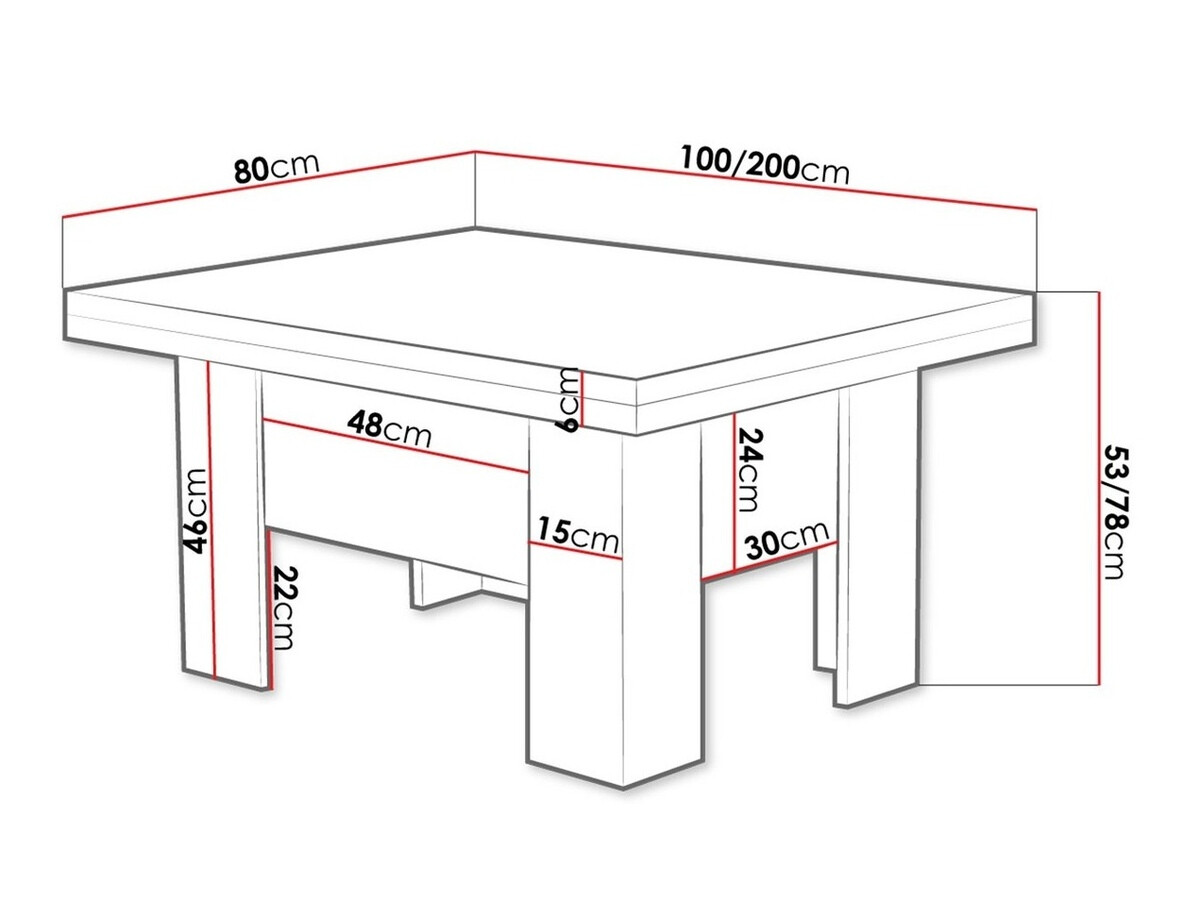 Table basse transformable Stanton 102 (Sonoma chêne)