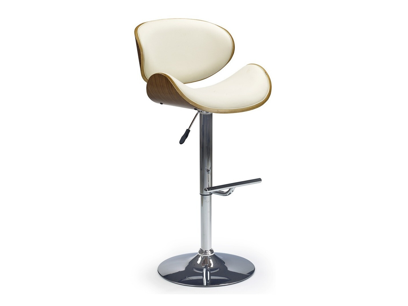 Chaise de bar mi-hauteur Houston 517 (Noix + Crème + Argent)