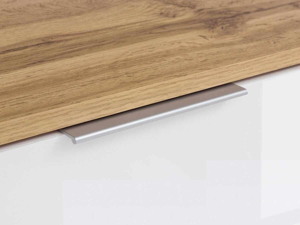 Commode Tivetra 101 (Chêne wotan + Blanc brillant)