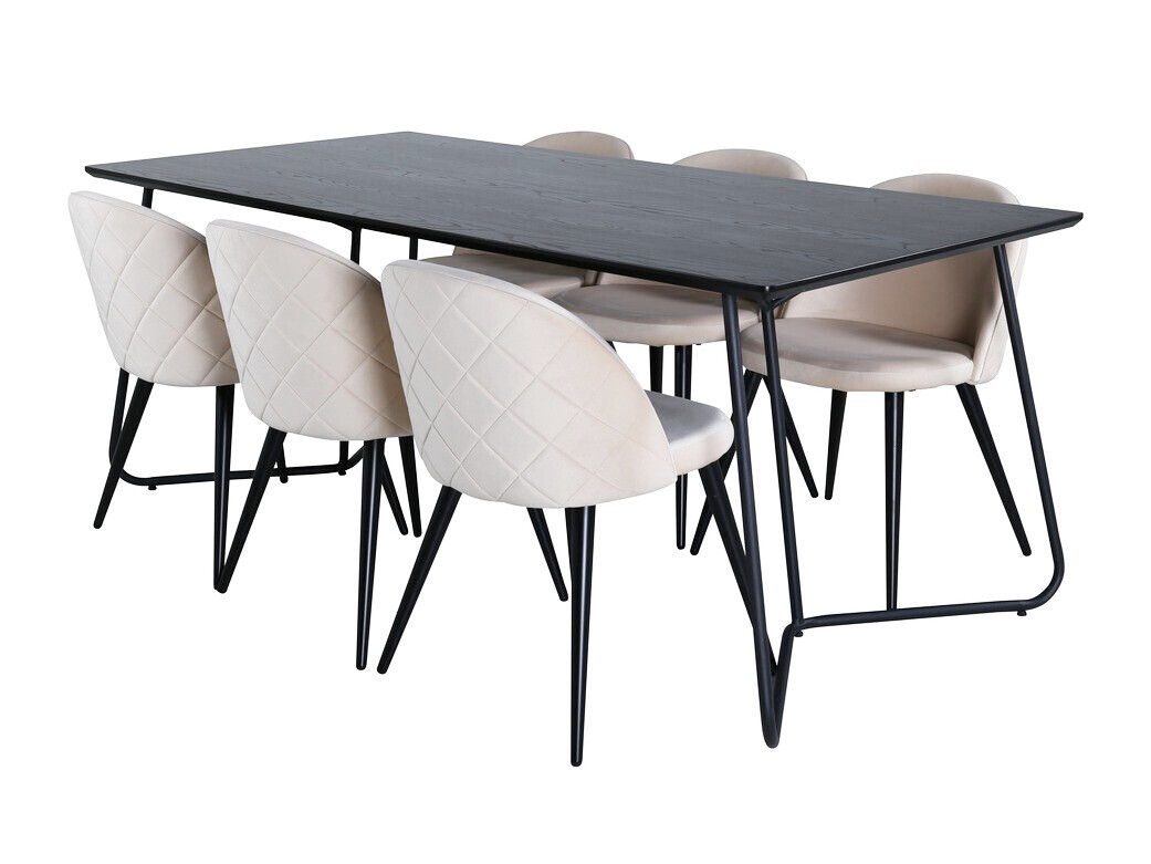 Salle à manger complète Dallas 2723 (Beige + Noir)